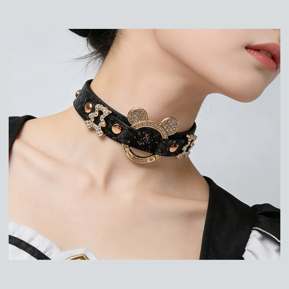 Snake-Print Bondage Choker with Leash - product image 6