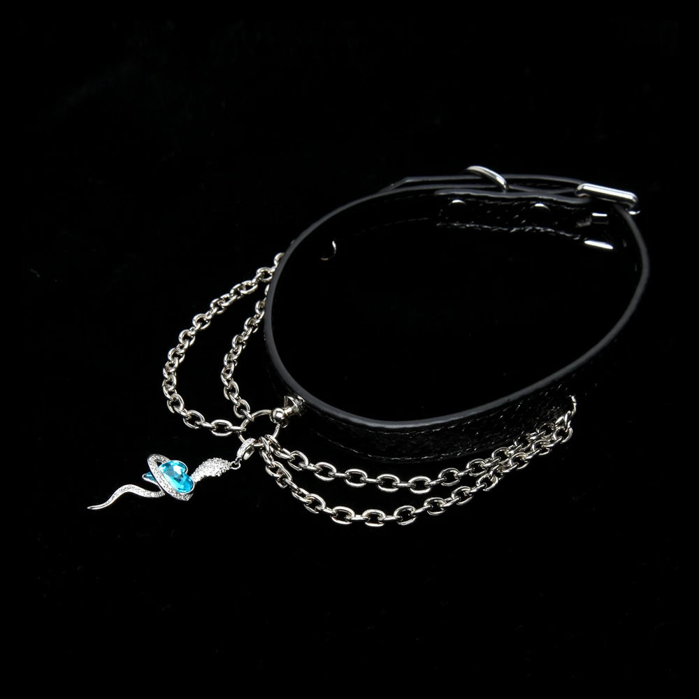 Snake-Chain Pendant BDSM Necklace Collar with Leash - product image 2