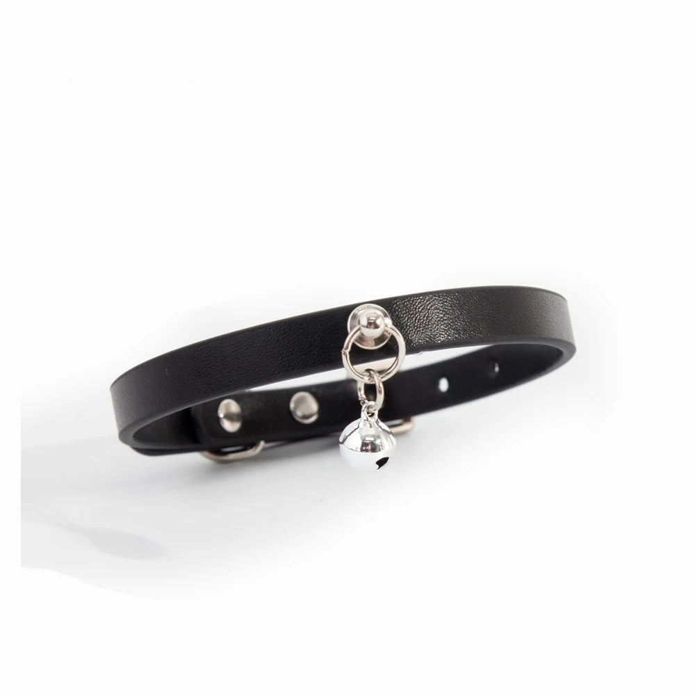 Custom Letter-Detail Leather Bondage Collar with Leash - product image 9