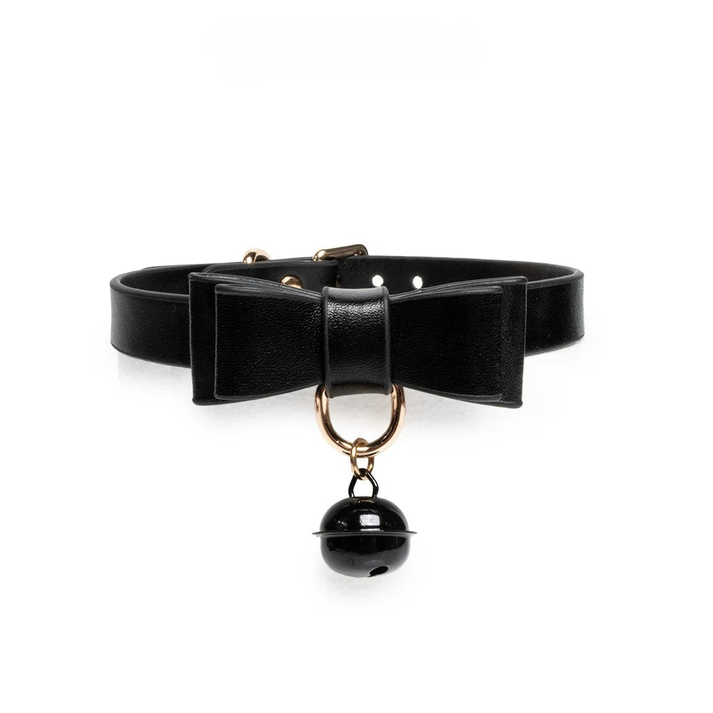 Ribbon Bow Bell Cute BDSM Collar with Leash - product image 8
