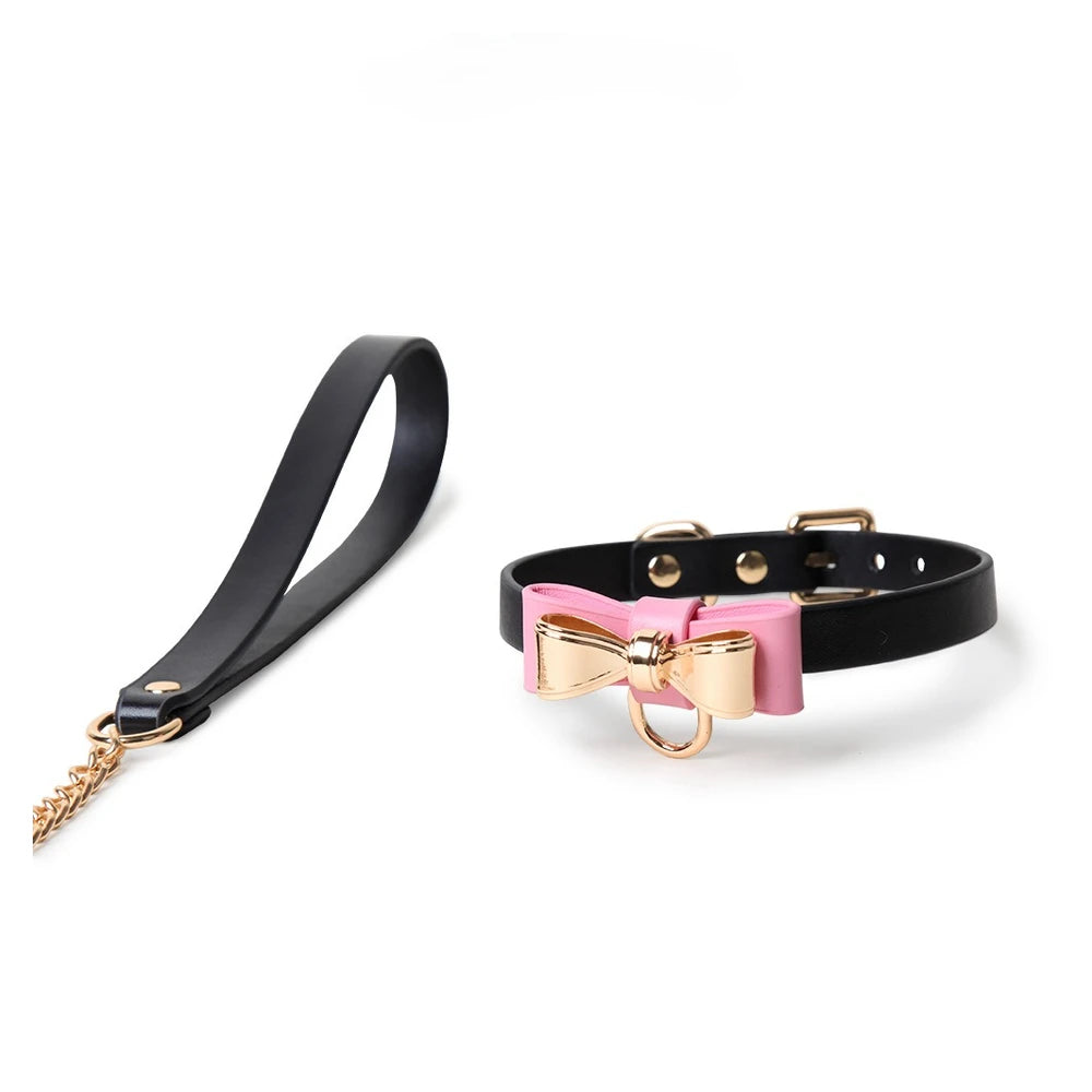 Bow O-Ring Cute BDSM Collar with Leash - product image 8