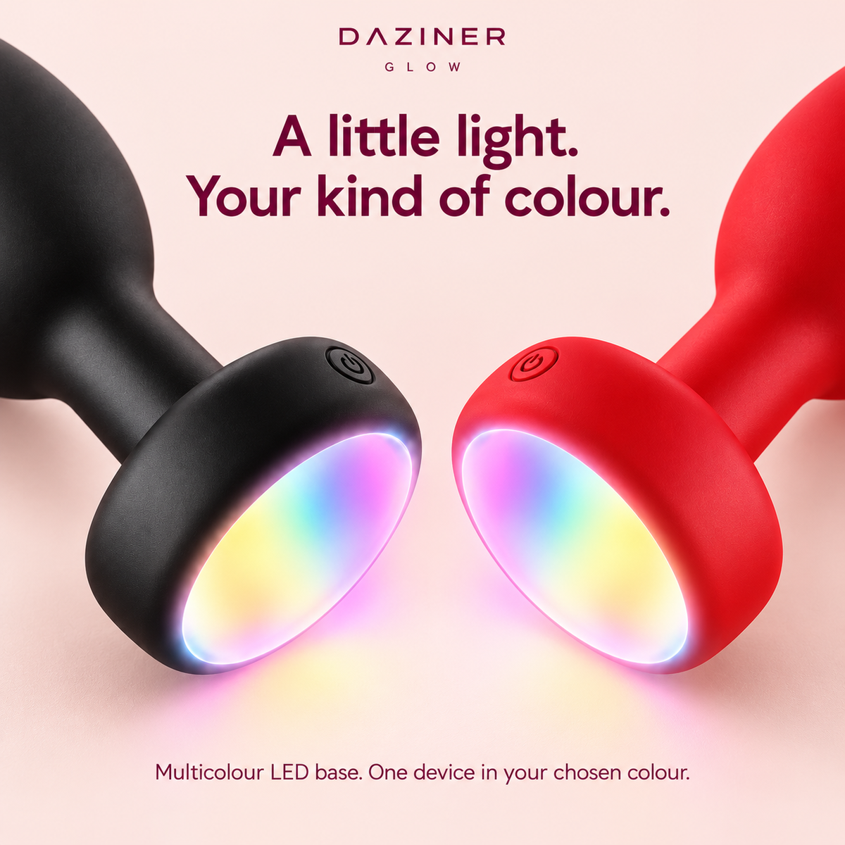 DAZINER Glow multicolour LED base detail in Black and Red