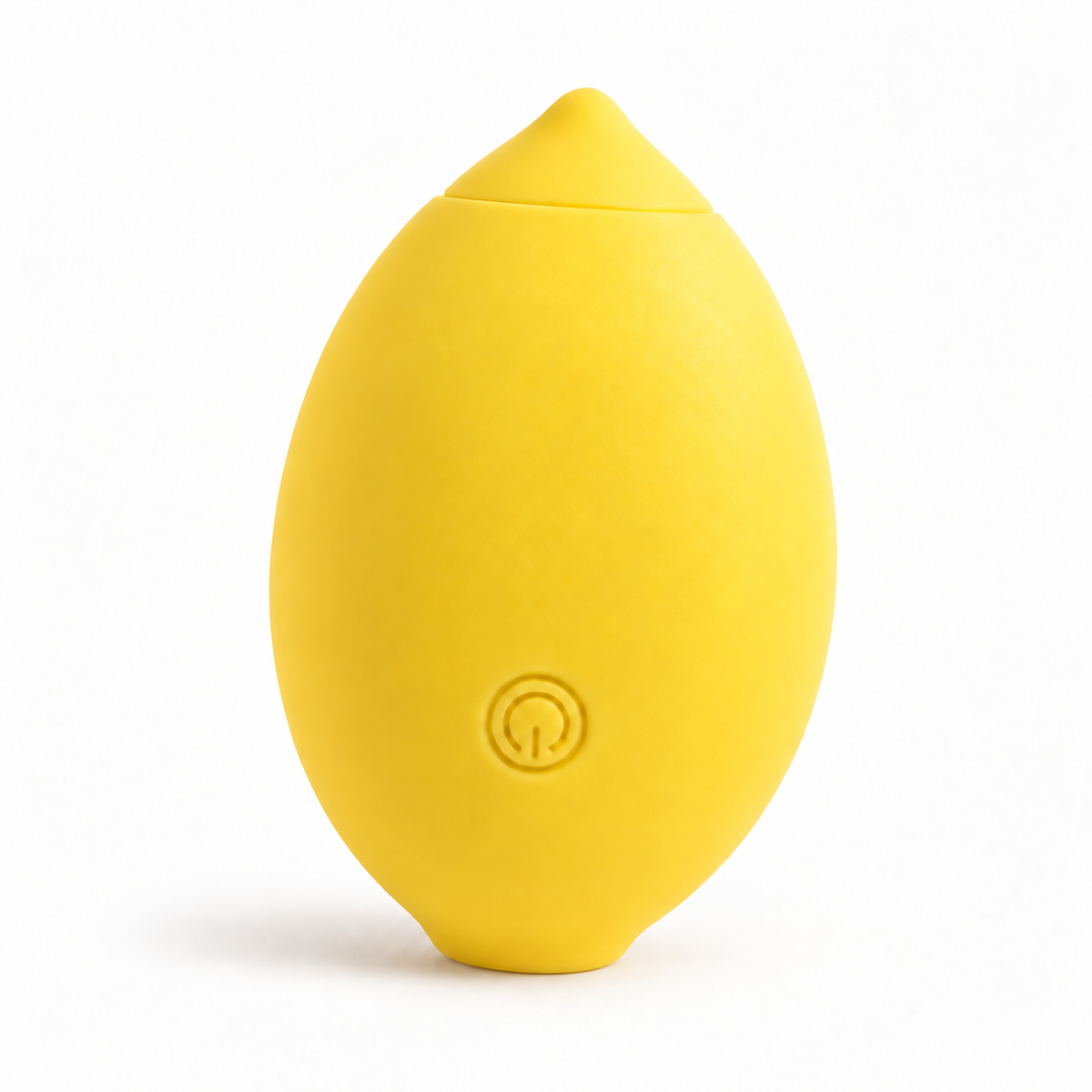 Daziner Lemon yellow silicone personal massager with a single front button