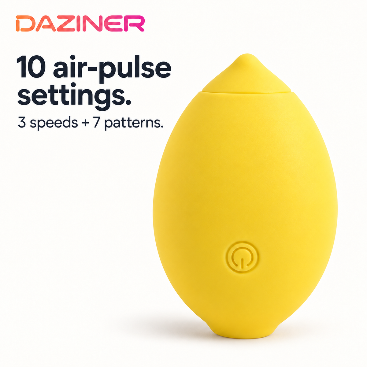 Lemon personal massager with 10 air-pulse settings: 3 speeds and 7 patterns
