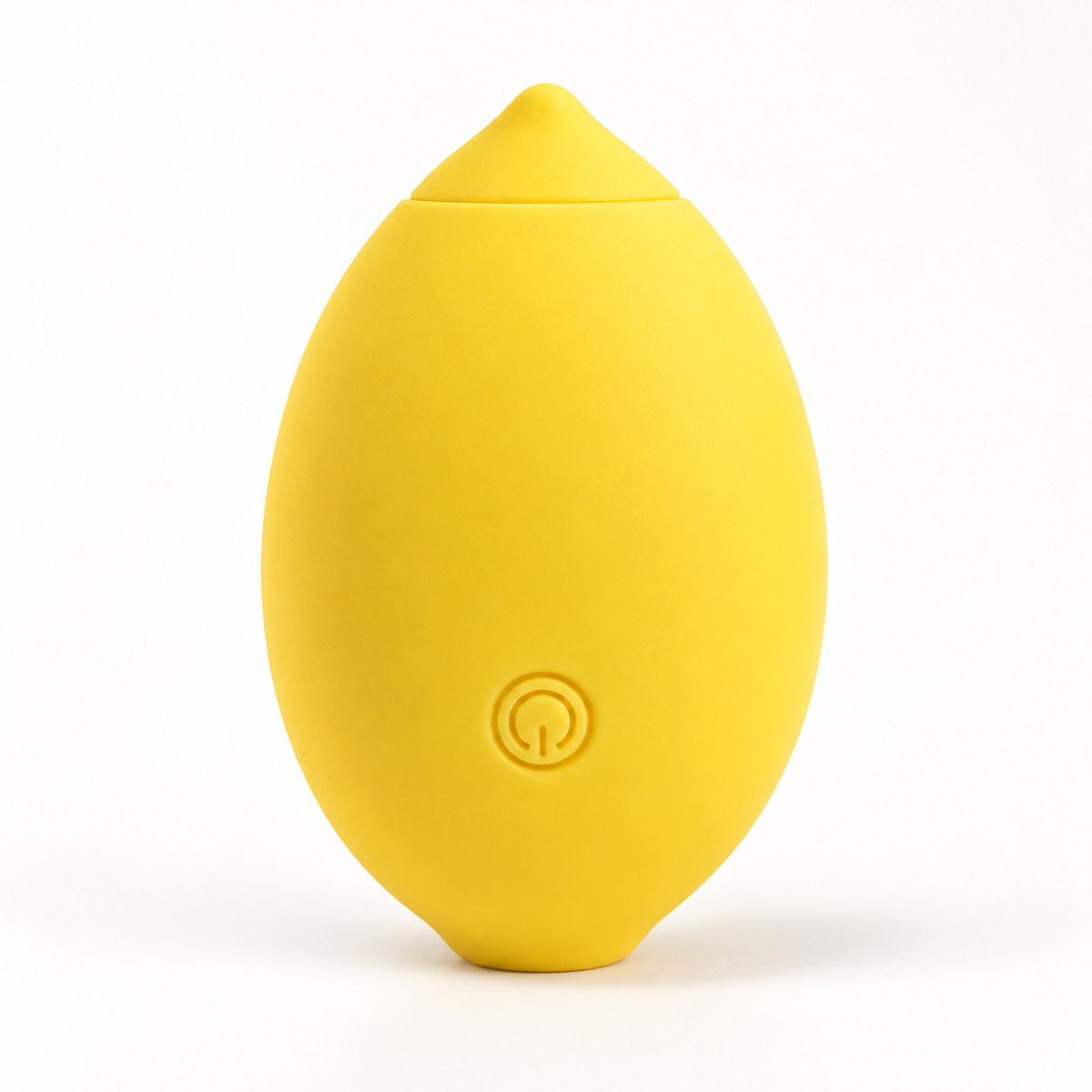Daziner Lemon yellow silicone personal massager with a single front button