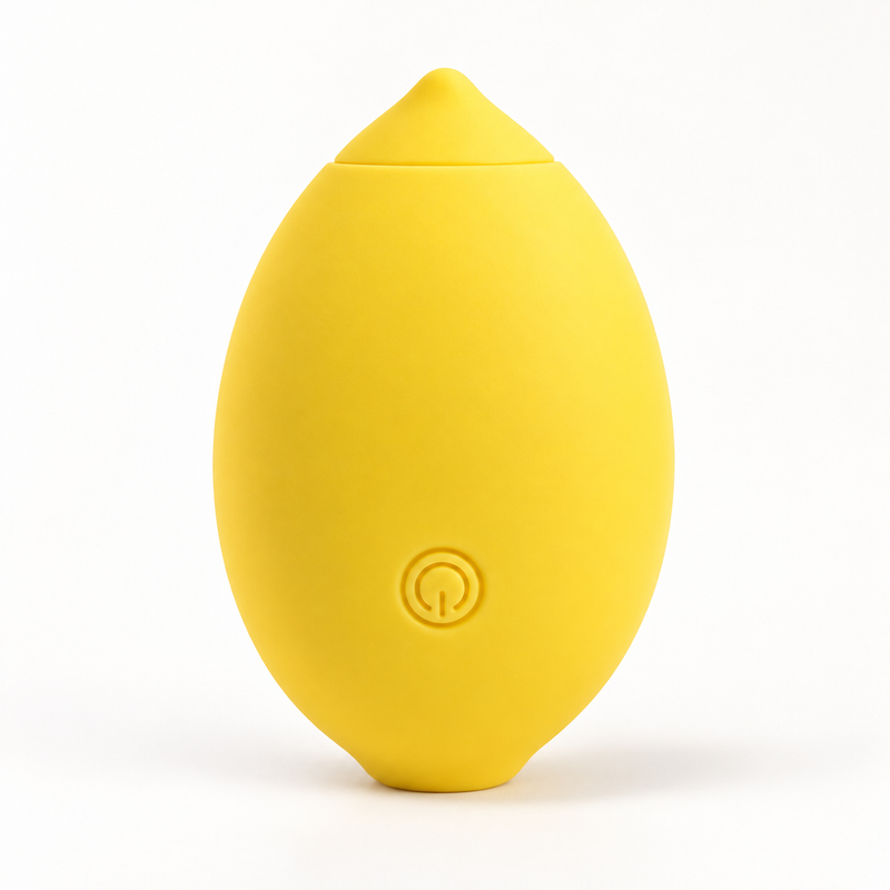 Daziner Lemon yellow silicone personal massager with a single front button