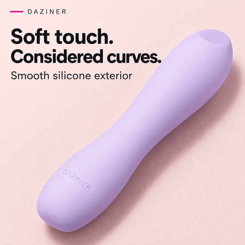 Close-up of the smooth silicone exterior and curved shape