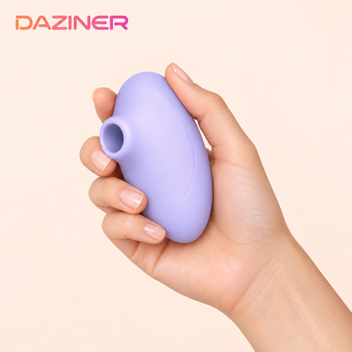 Daziner Gloria WY0735 - adult hand holding the lavender suction stimulator