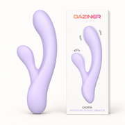 Daziner Calista WY0782 - lavender dual-arm vibrator with branded packaging