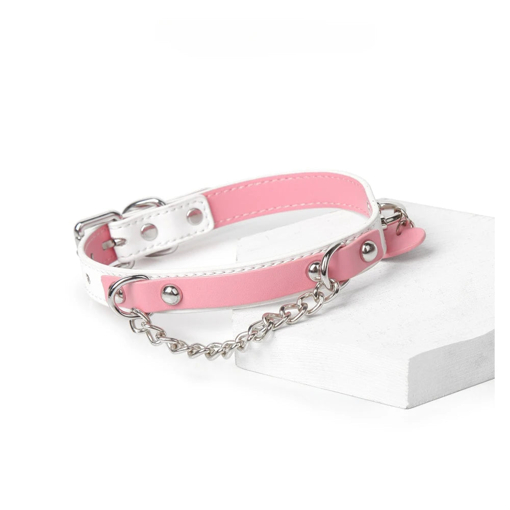 Engravable Heart Tag Personalized Slave Collar with Leash - product image 4