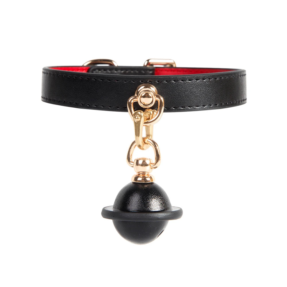 Slim Bell BDSM Choker Collar with Leash - product image 2
