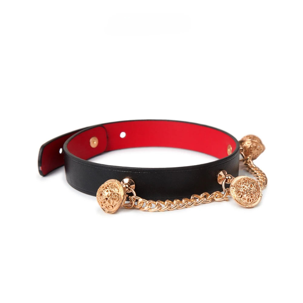 Chain-Drape Bell BDSM Collar with Chain - product image 5