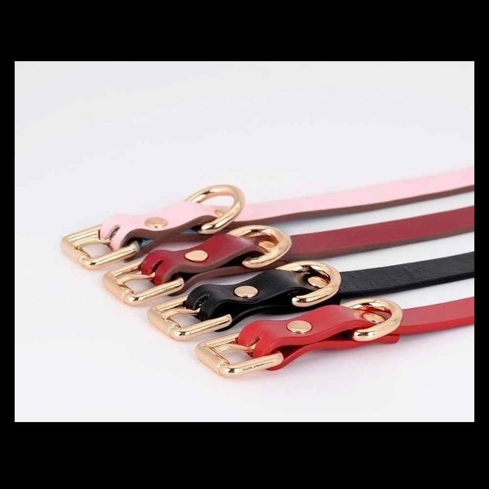 Minimal Choker Leather BDSM Choker with Leash - product image 8