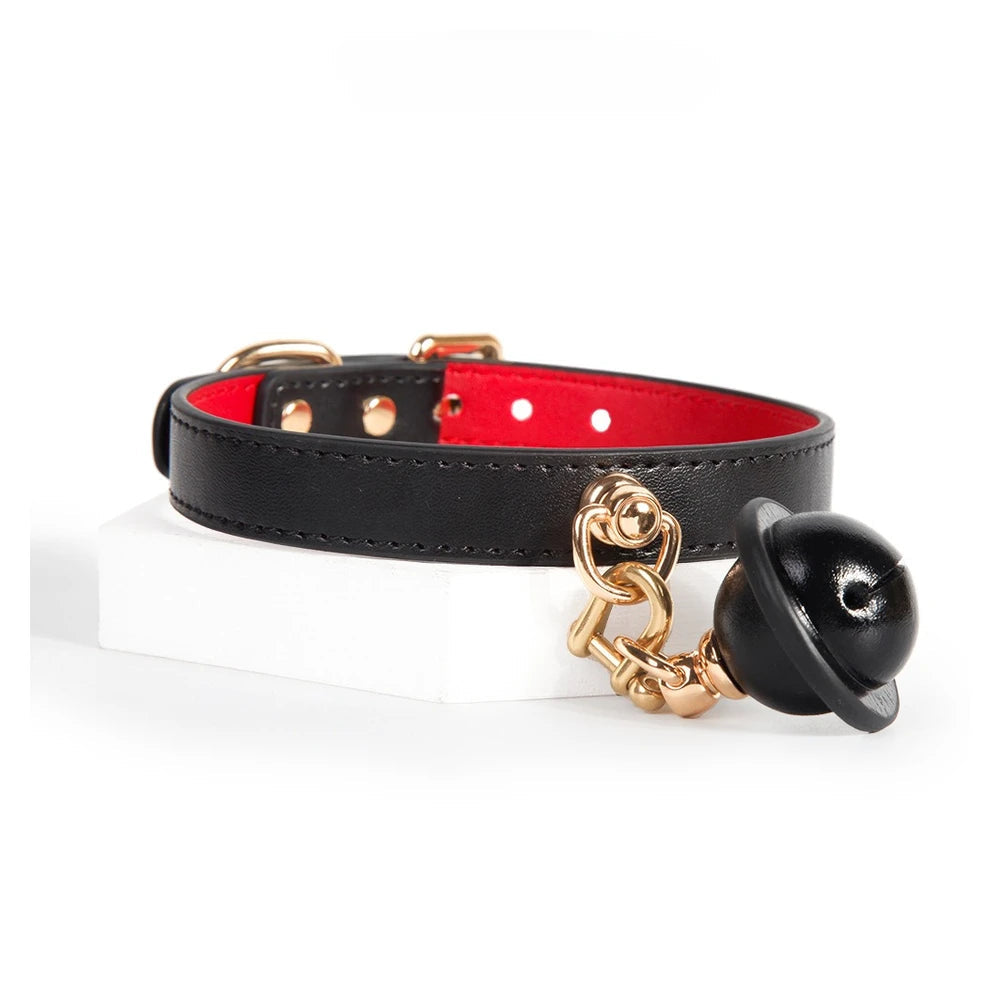 Slim Bell BDSM Choker Collar with Leash - product image 5
