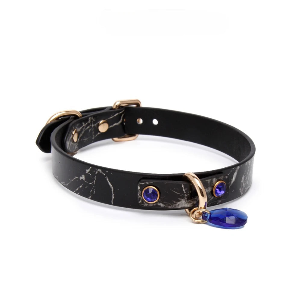Teardrop Pendant BDSM Necklace Collar with Leash - product image 6