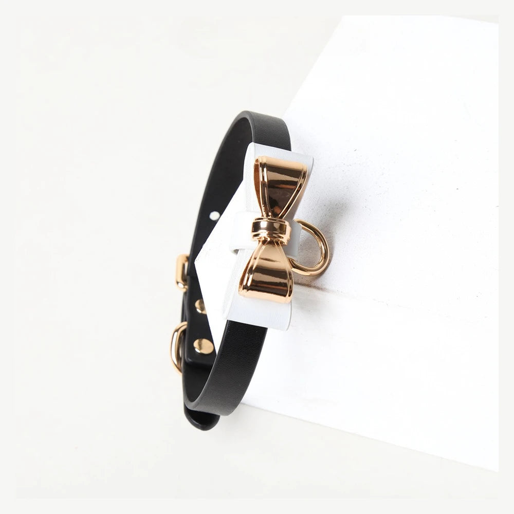 Bow O-Ring Cute BDSM Collar with Leash - product image 6