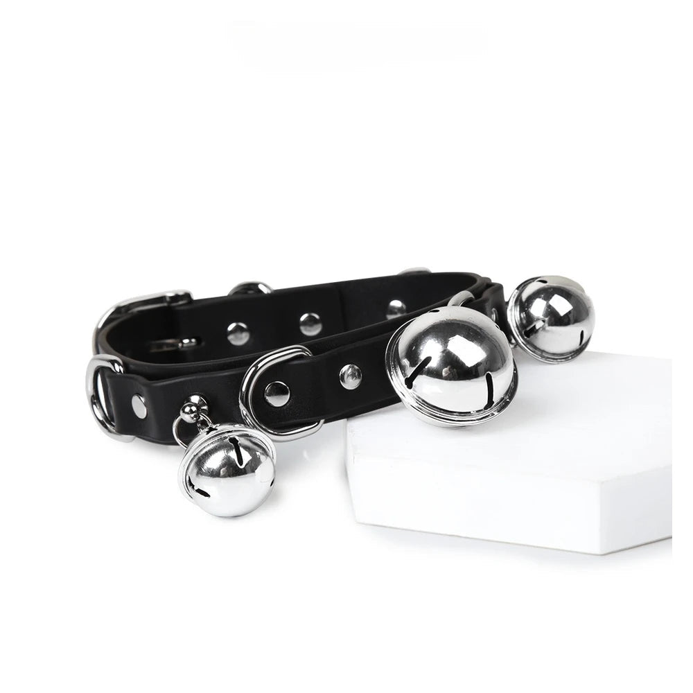 Triple-Bell Slave Collar with Bells & Leash - product image 4