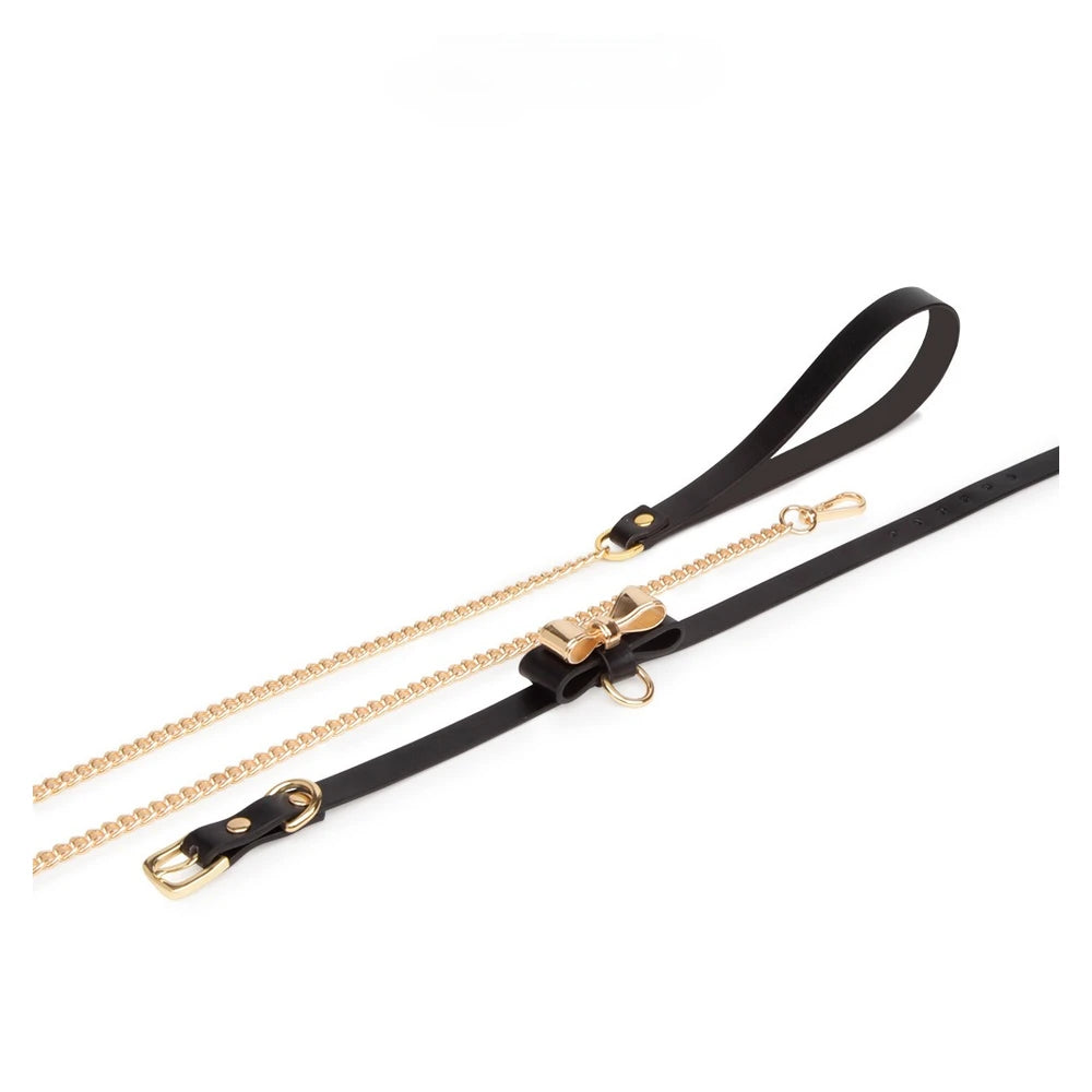 Metal Bow O-Ring BDSM O-Ring Collar with Leash - product image 5