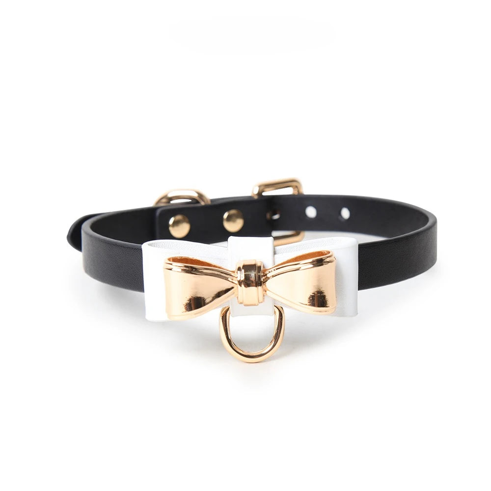 Bow O-Ring Cute BDSM Collar with Leash - product image 5