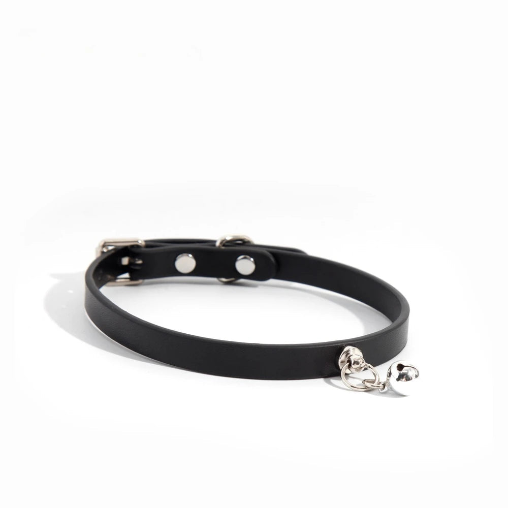 Custom Letter-Detail Leather Bondage Collar with Leash - product image 1