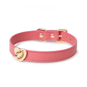 Heart-Lock Detail Leather Bondage Collar with Leash - product image 1