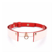 Letter-Detail Leather Bondage Collar with Leash - product image 1