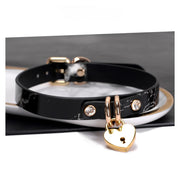 Wide O-Ring Leather Bondage Collar with Leash - product image 1