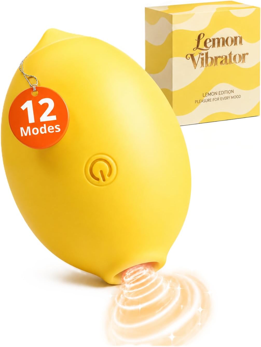 Yellow Lemon personal massager with packaging and 12 modes