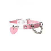 Engravable Heart Tag Personalized Slave Collar with Leash - product image 1