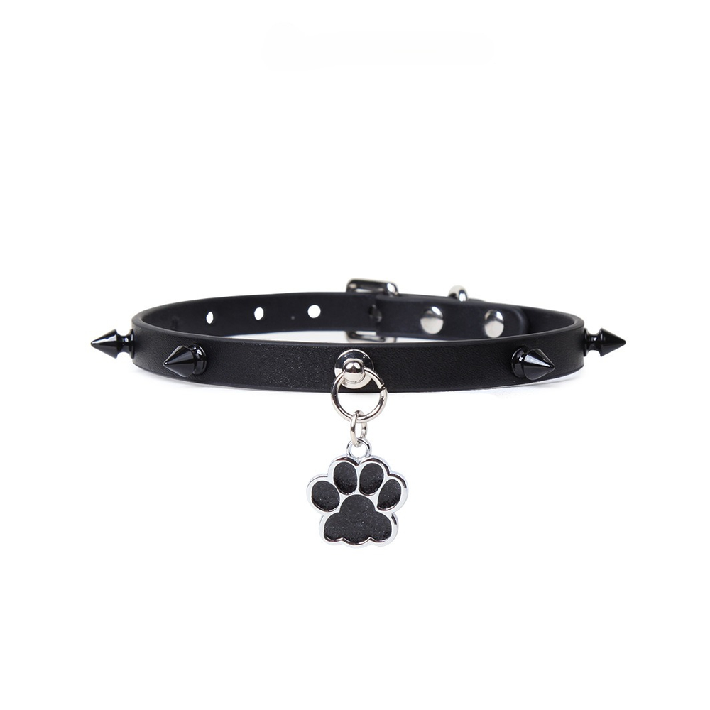 Spiked Paw-Tag Pet Play Collar with Leash - product image 1