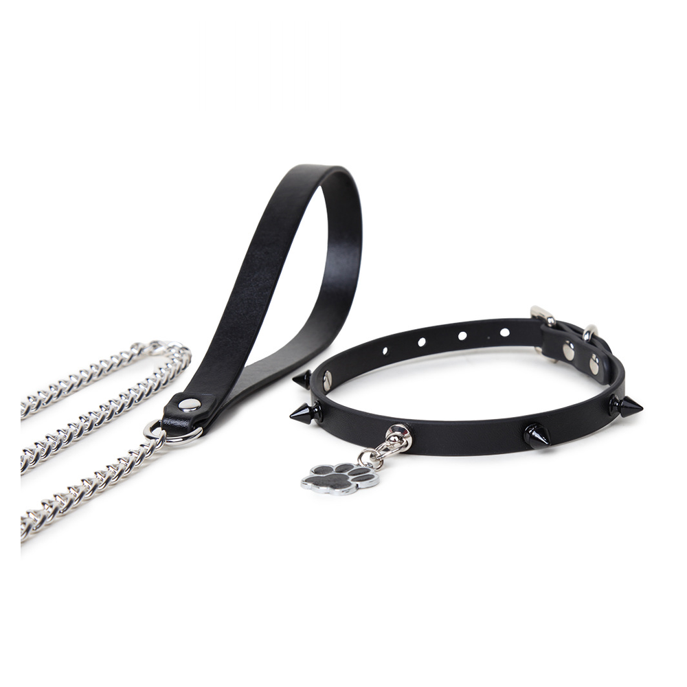 Spiked Paw-Tag Pet Play Collar with Leash - product image 2
