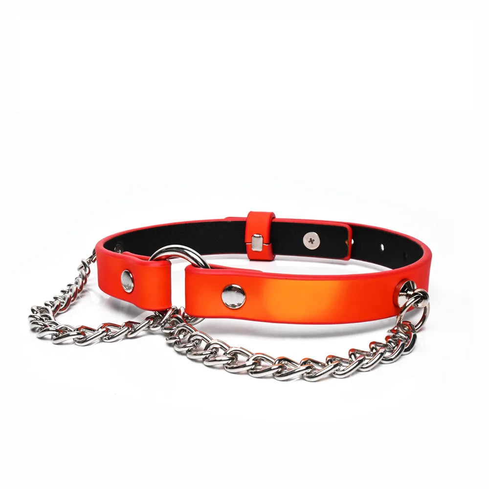 Color-Changing Chain-Drape Chain BDSM Choker with Leash - product image 4