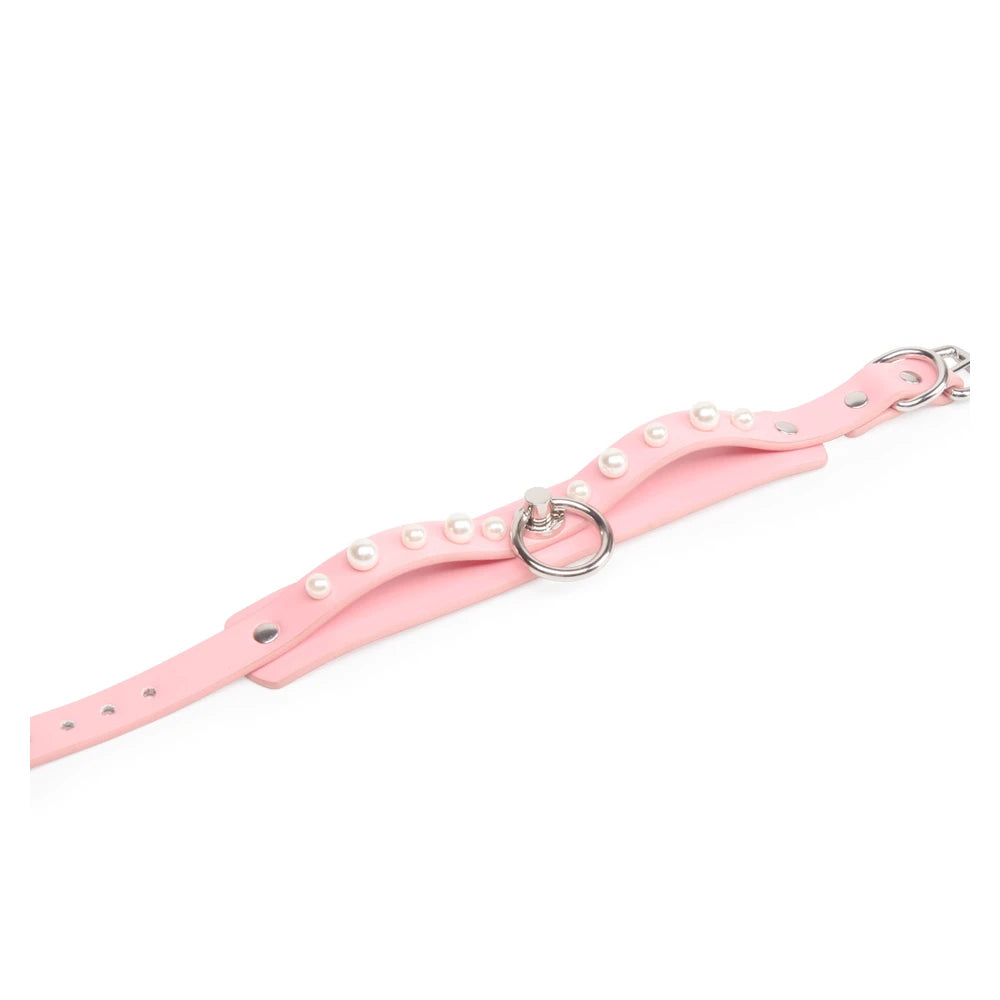 Studded O-Ring BDSM Spiked Collar with Leash - product image 6