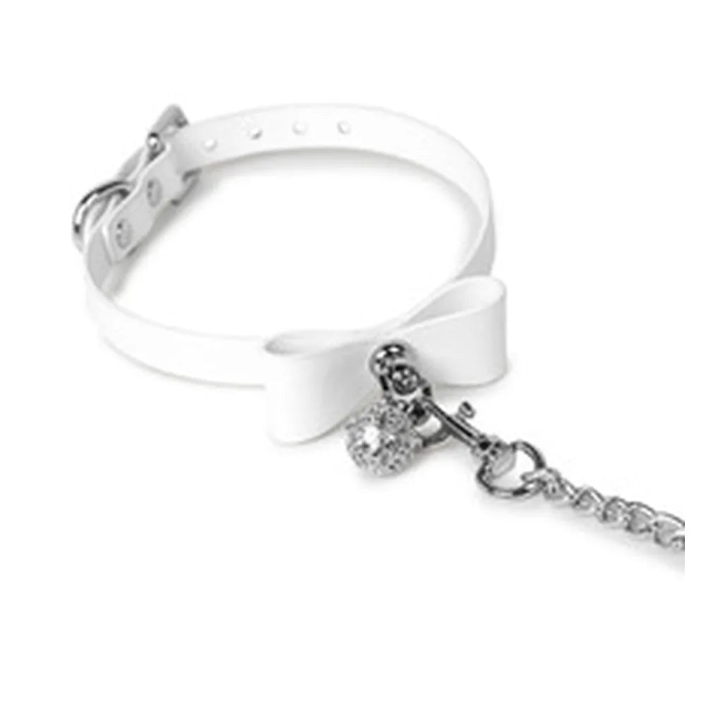Bow O-Ring Bell BDSM O-Ring Collar with Leash - product image 3