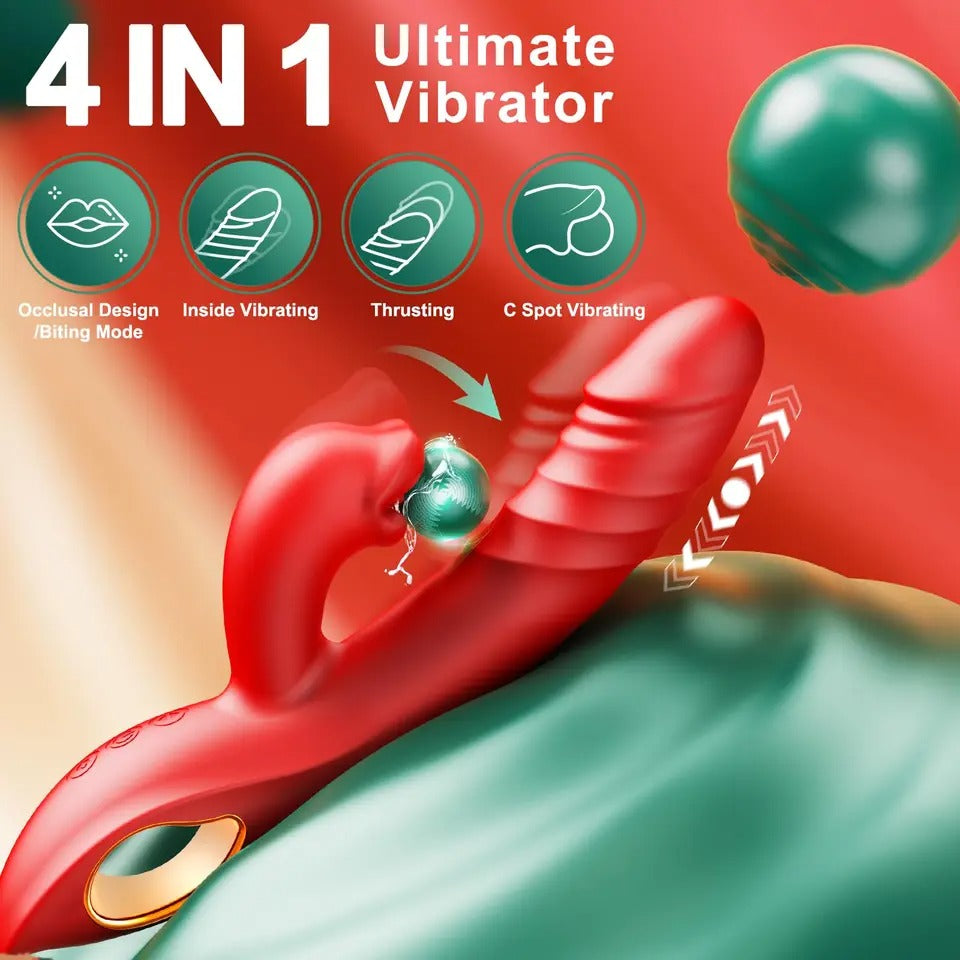 KissVibe Rabbit Vibrator（Red）