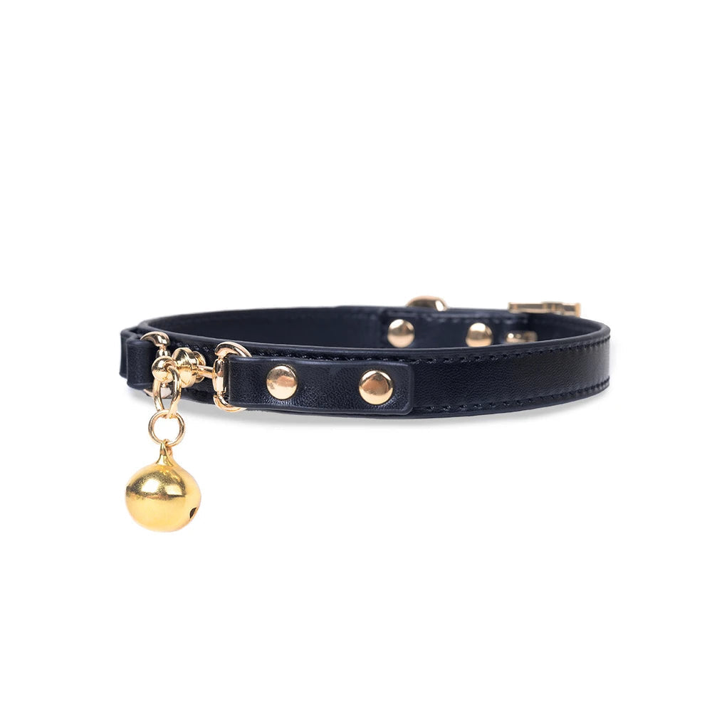 Studded Bell Studded Bondage Collar with Leash - product image 2