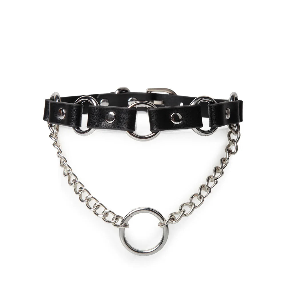 Punk Chain O-Ring BDSM Collar and Chain Set - product image 2