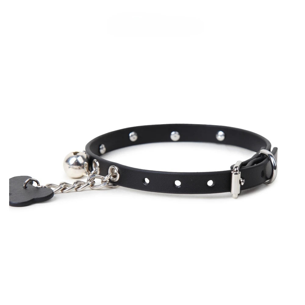 Studded Bone-Tag Bell Puppy Play Collar with Leash - product image 5