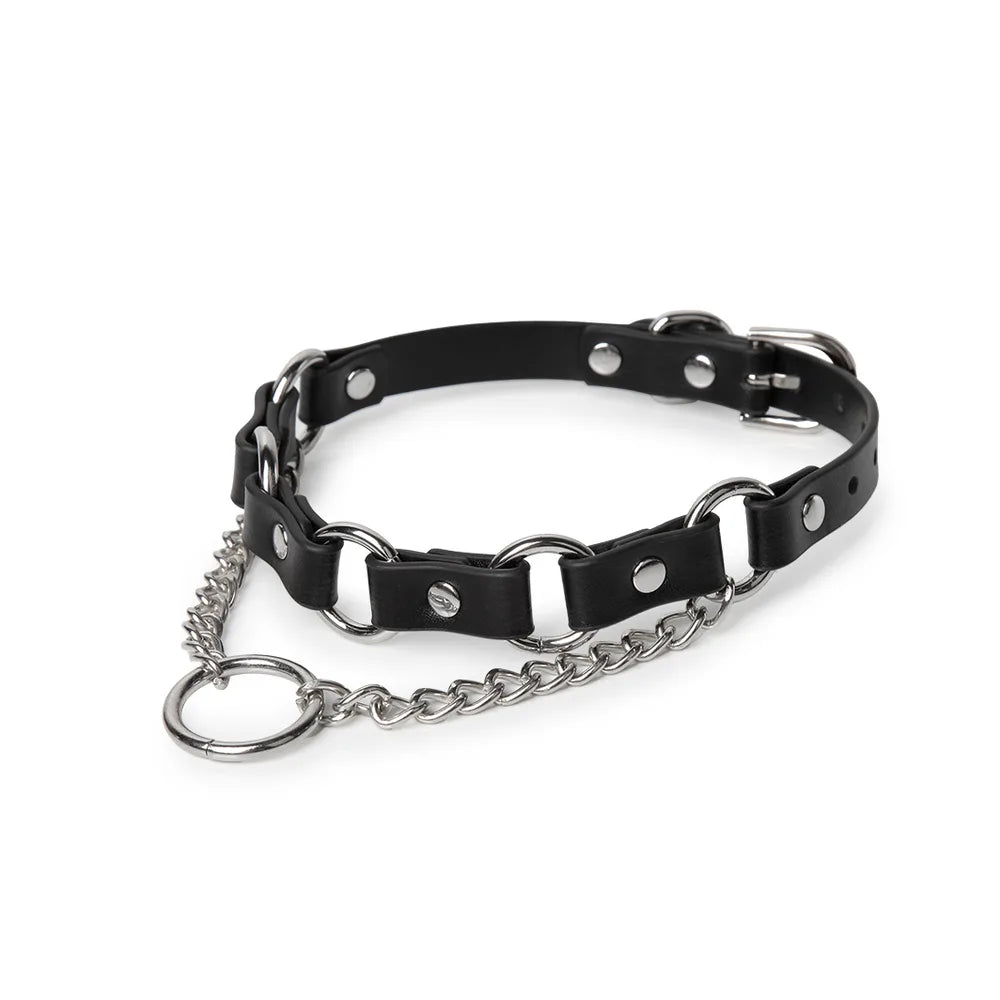 Punk Chain O-Ring BDSM Collar and Chain Set - product image 3